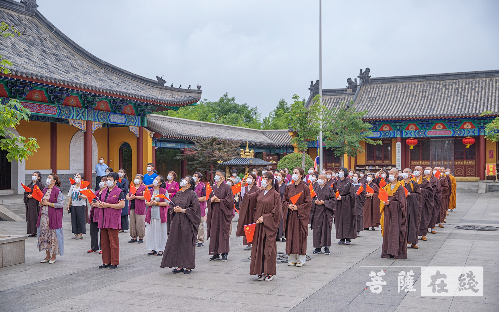 辉煌百年 筑梦中华—胶州慈云寺举行庆祝建党100周年升旗仪式