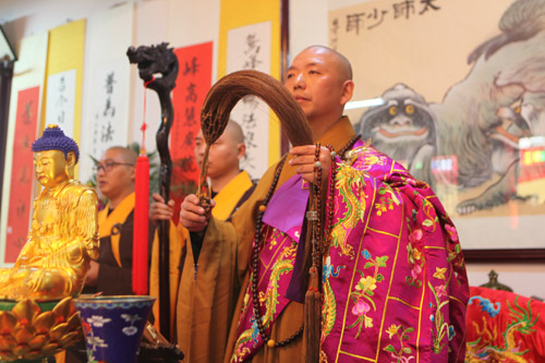 南通福田寺隆重举行智峰法师升座庆典暨毗卢阁三身佛开光法会