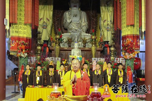 温州西隐古寺中元节报恩水陆普度圣斋大法会之供天