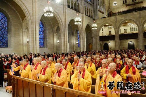 上海龙华古寺方丈照诚大和尚赴美国纽约河滨大教堂举行中国汉传佛教