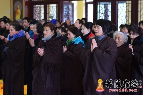 江西庐山东林祖庭举行一月份经行念佛法会