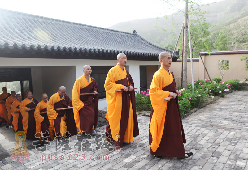 17位引礼师如法如律向青州广福寺方丈本悟大和尚提交香板 (图片来源