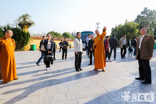 嘉兴市委统战部部长赵树梅一行赴湖州法华寺调研