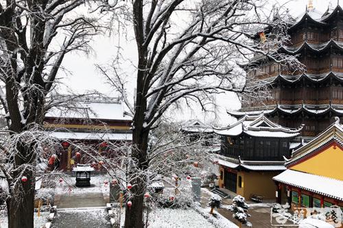 摄影-终盼银装素裹 共赏沪上寺院雪景 摄影-终盼银装素裹 共赏沪上寺院雪景