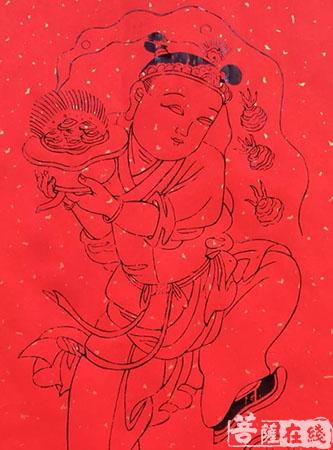 绵竹年画-崇州白塔寺碧落书舍举行“2018白塔送福——绵竹年画展”活动