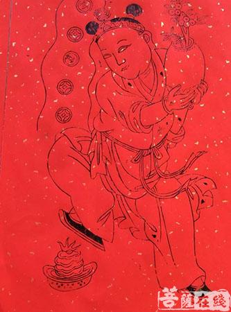绵竹年画-崇州白塔寺碧落书舍举行“2018白塔送福——绵竹年画展”活动