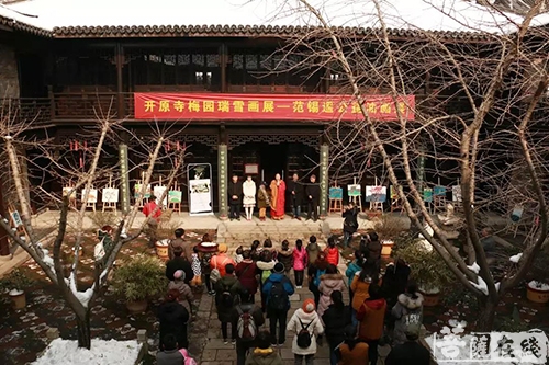 开原-梅园瑞雪 无锡开原寺举办小画家范锡遥公益油画展