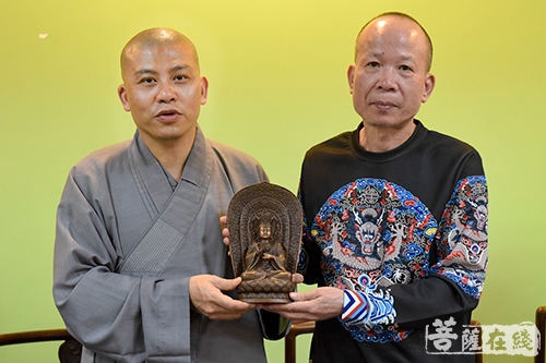 佛教-当代岭南书画四大家廖强参访珠海普陀寺