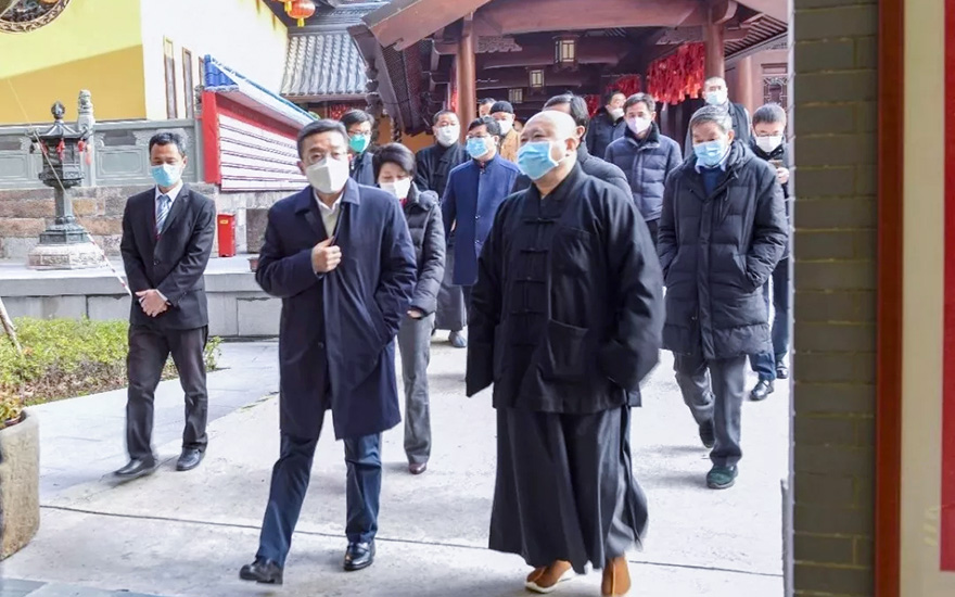 疫情-郑钢淼走访慰问上海市宗教活动场所调研疫情防控工作