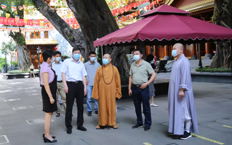 大佛寺-广州市民族宗教事务局领导检查指导广州大佛寺疫情防控和恢复开放工作
