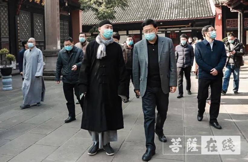 文殊院-四川省副省长尧斯丹一行走访成都文殊院