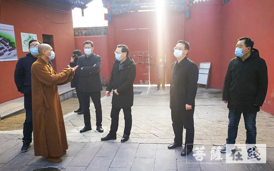 疫情-淮安市委统战部副部长张峰一行赴慈云禅寺检查疫情防控和安全生产整改工作