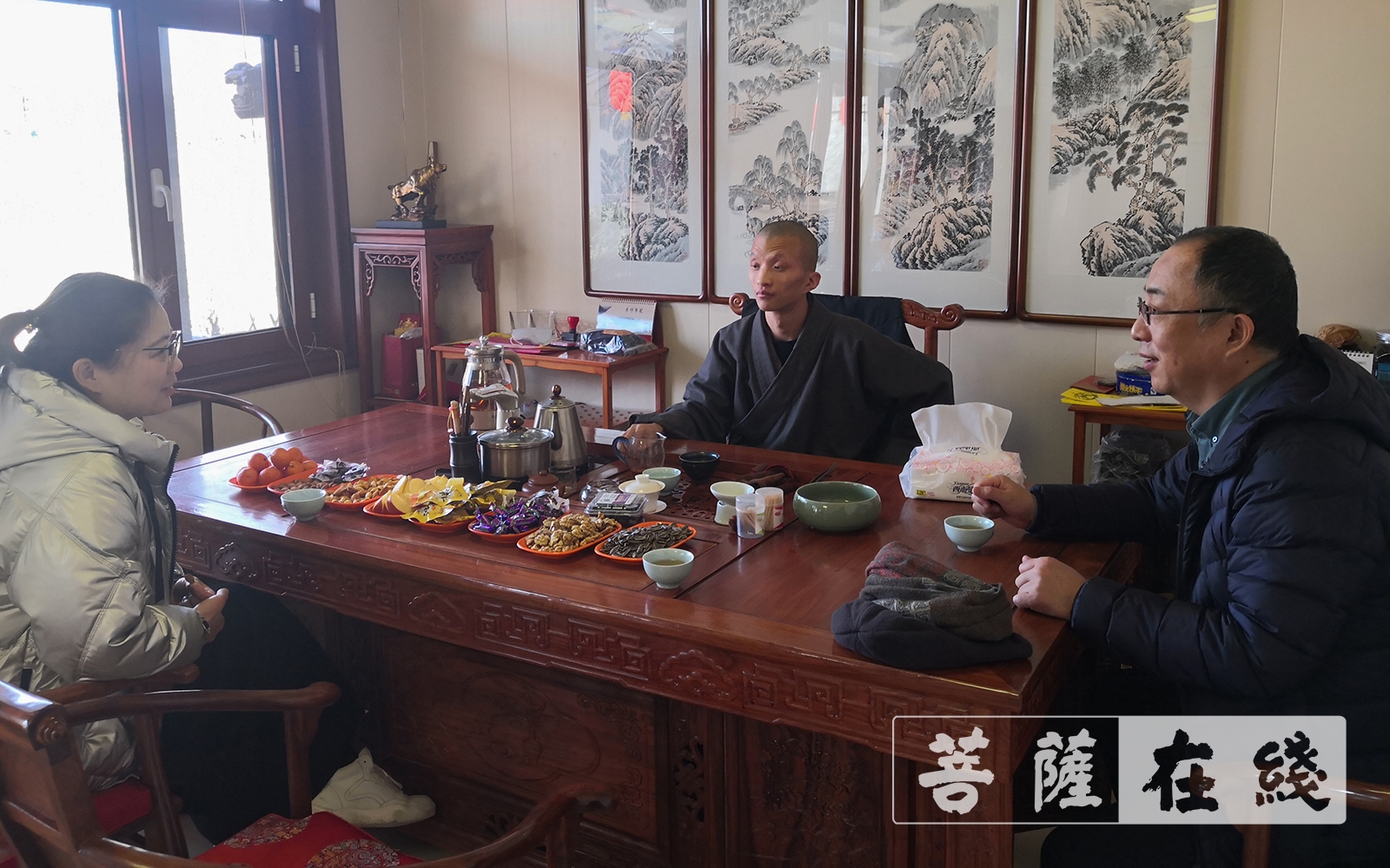 佛教-廊坊市佛教协会秘书长邵坤一行到霸州龙华禅寺慰问