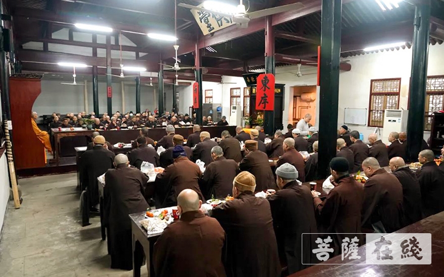 佛教-宁波天童禅寺举行辛丑年迎新春普茶