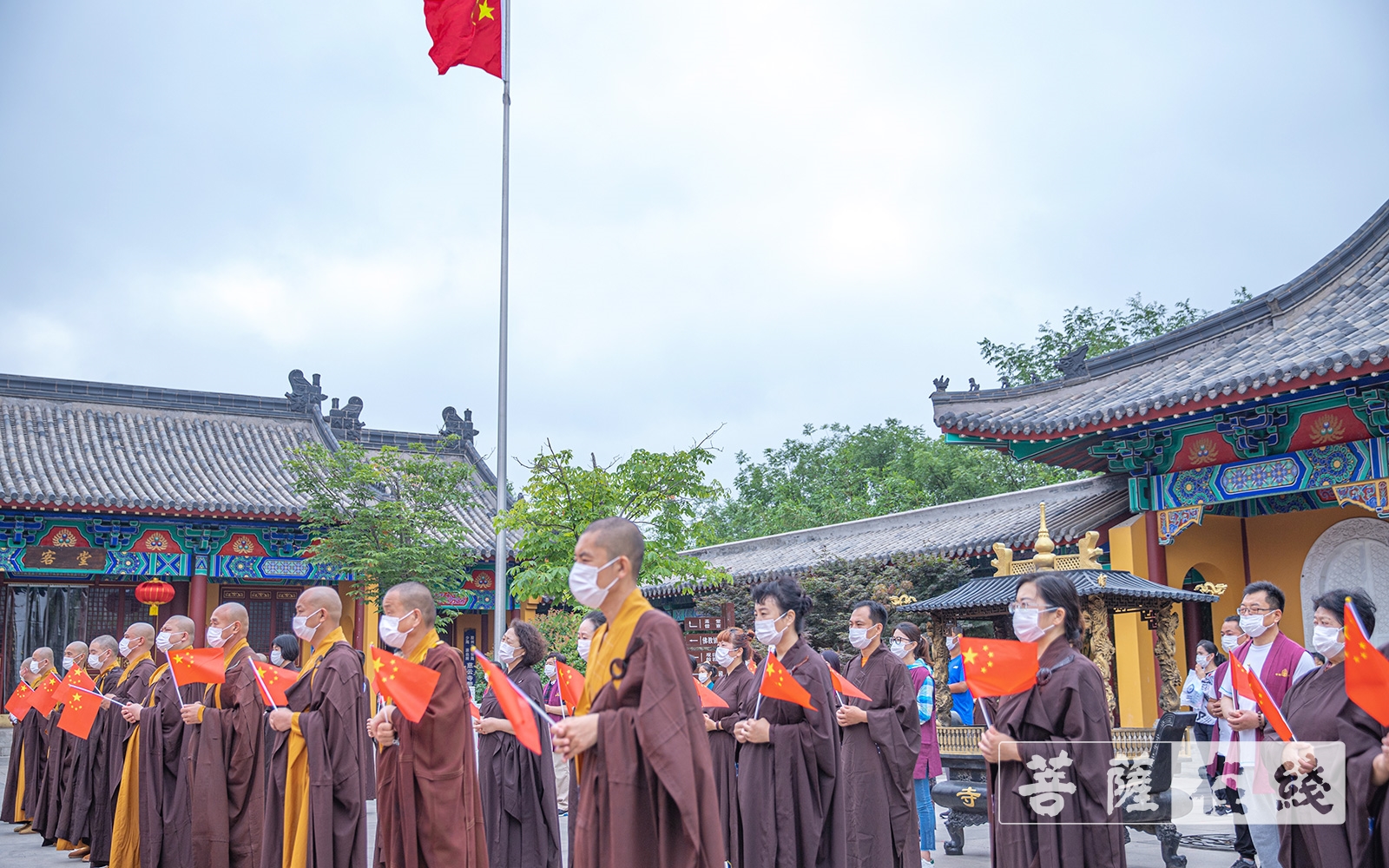 佛教-辉煌百年 筑梦中华——胶州慈云寺举行庆祝建党100周年升旗仪式