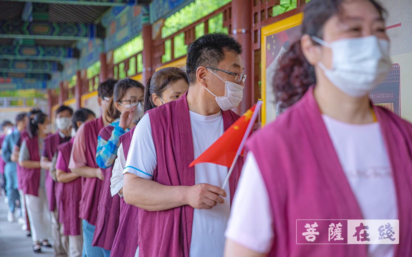 佛教-辉煌百年 筑梦中华——胶州慈云寺举行庆祝建党100周年升旗仪式