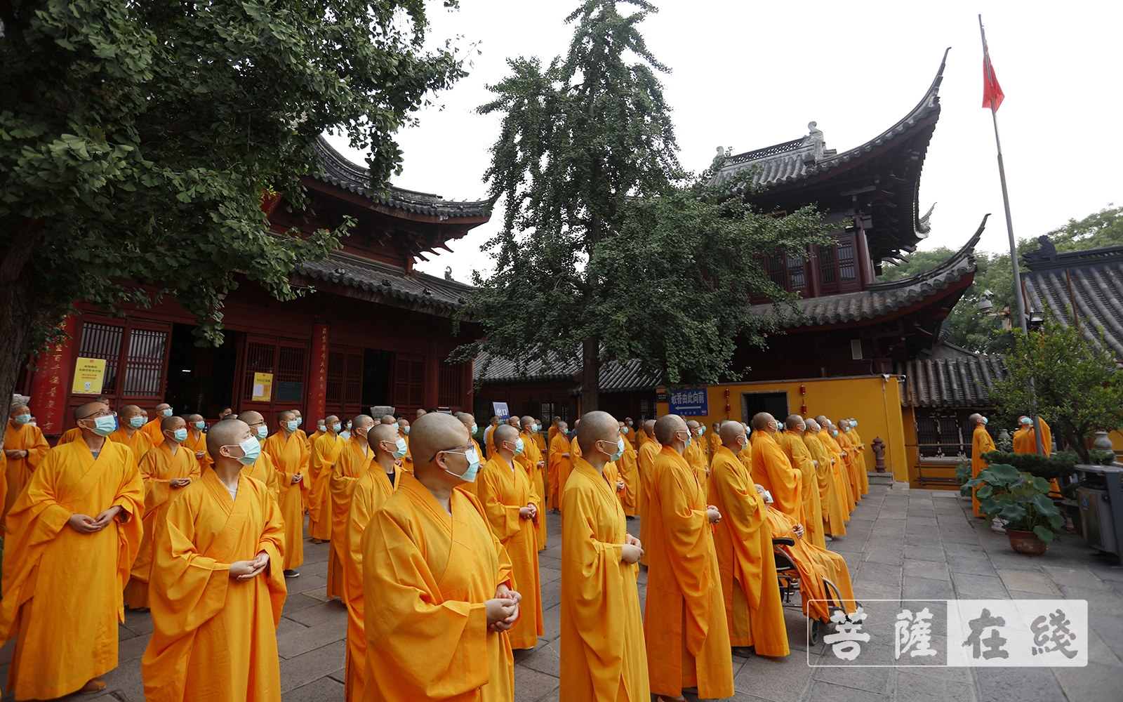 鸡鸣寺-南京鸡鸣寺庆祝中国共产党成立100周年举行升国旗仪式