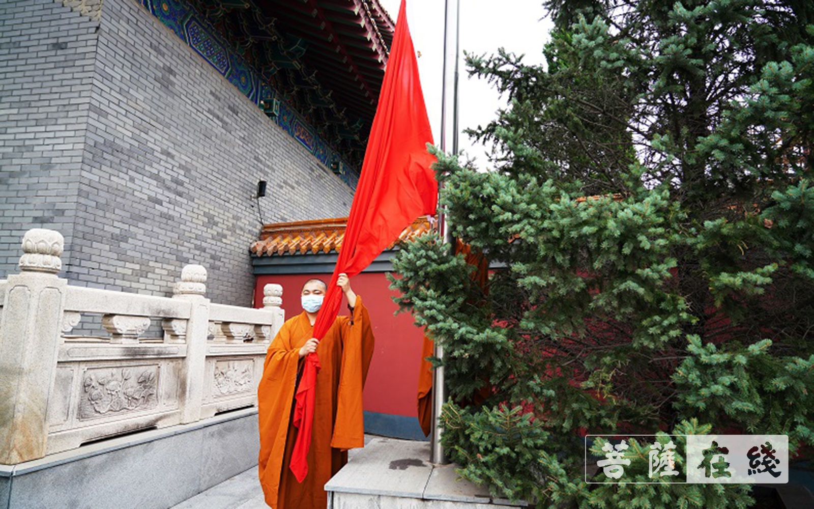 万寿寺-长春万寿寺举行升国旗仪式庆祝建党100周年
