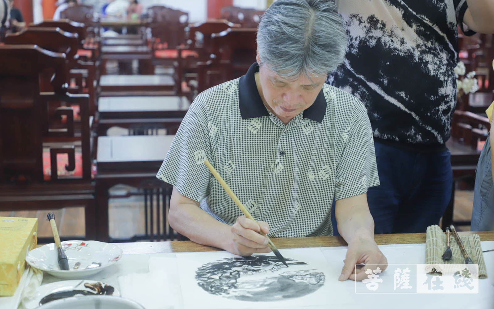 佛教-上海隆庆寺举行书画“荷”影、人文“养”心 ——庆祝建党百年文化活动