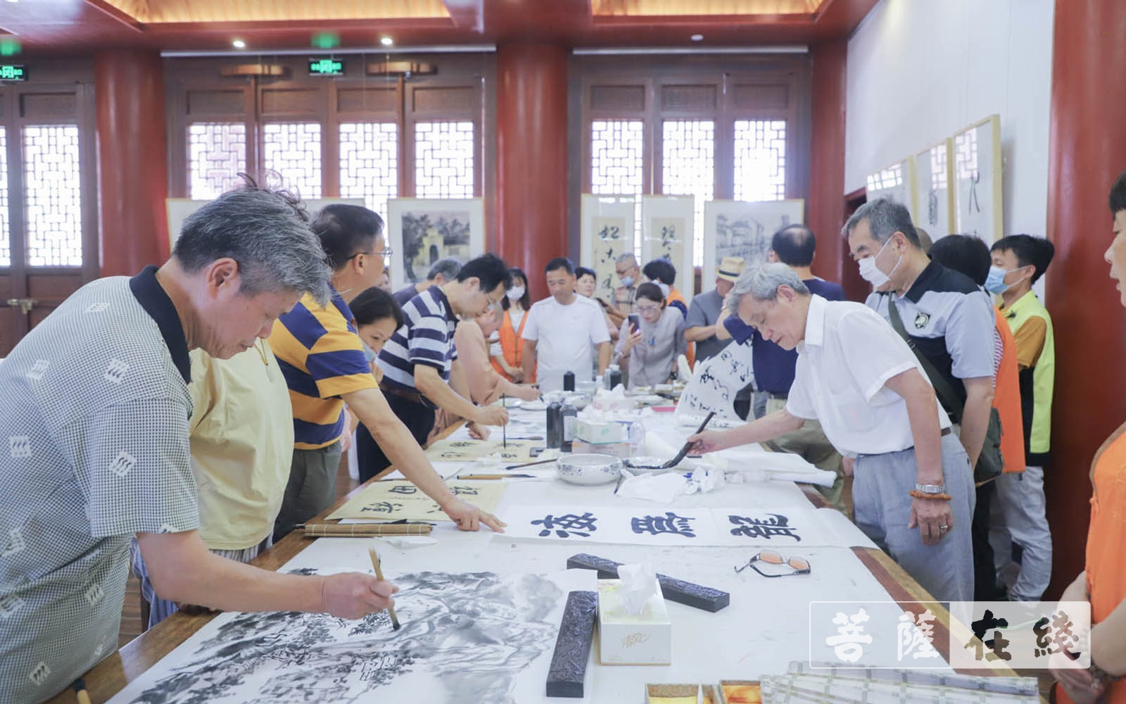 佛教-上海隆庆寺举行书画“荷”影、人文“养”心 ——庆祝建党百年文化活动