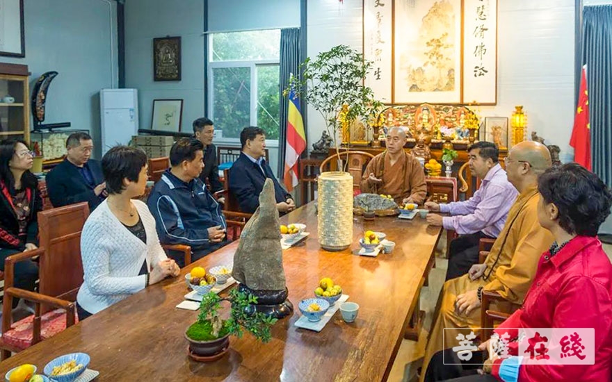 大宝-广东省政协考察团调研合肥大宝佛寺