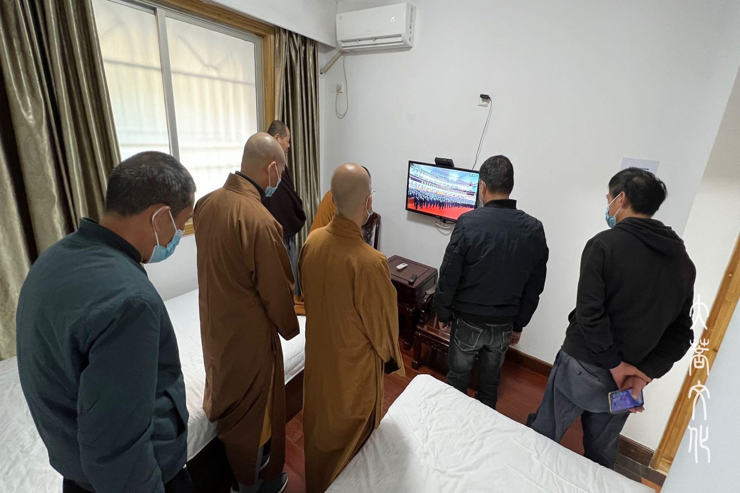 普陀山-沉痛哀悼、深切缅怀——普陀山佛教协会组织收看江泽民同志追悼大会现场直播