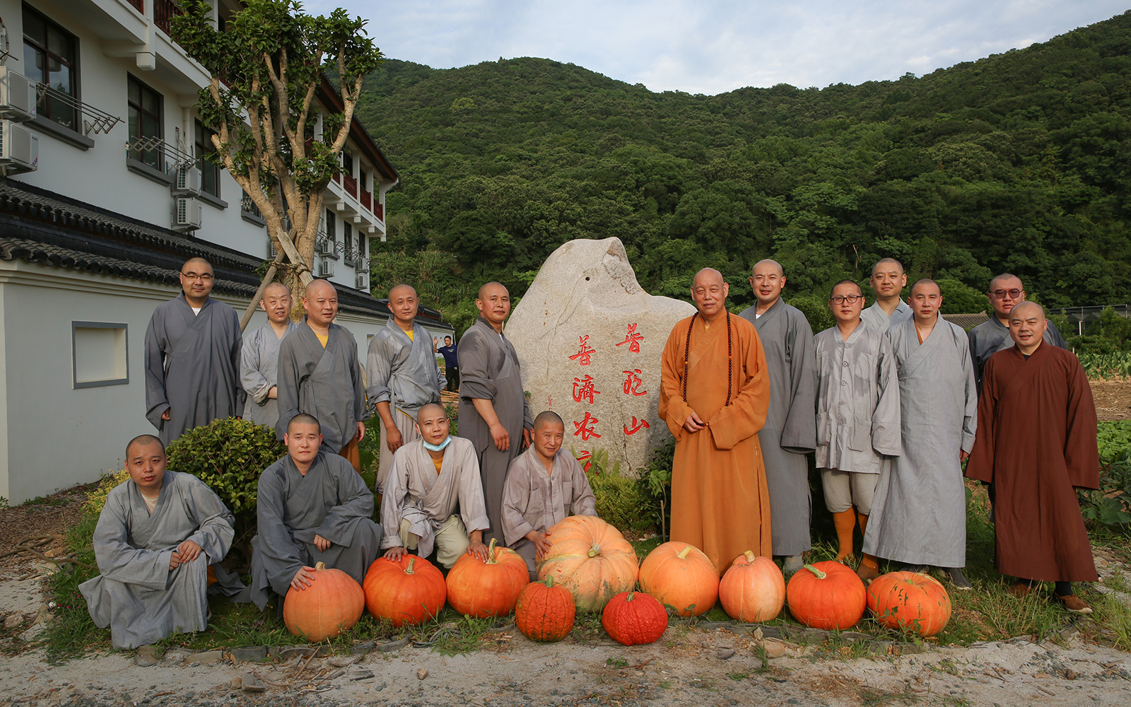 道慈大和尚一行赴普陀山普济农庄出坡劳作
