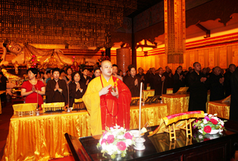 江苏昆山延福禅寺举行中元节报恩法会斋天仪式