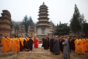 永信大和尚率少林寺两序大众塔林祭祖 缅怀祖师大德