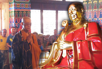 敕勒川国恩禅寺迎请本焕长老金身法像回山供奉