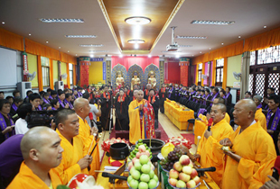 扬州宝应龙竿寺隆重举行消灾祈福三时系念法会