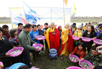 2013鄱阳湖观鸟季开幕式暨放生   纯一大和尚主法