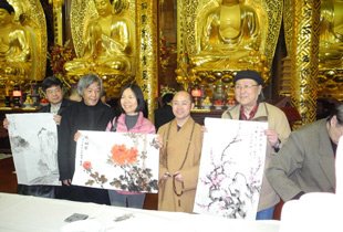 上海绿洲画院与上海西林禅寺文化交流