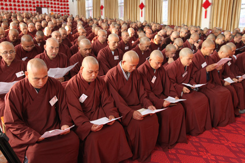 抚州正觉古寺传授三坛大戒之新戒读毗尼、过毗尼