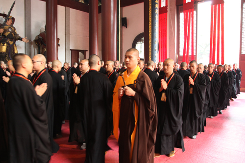 杭州灵隐寺传授护国兴圣二部僧三坛大戒法会第七天