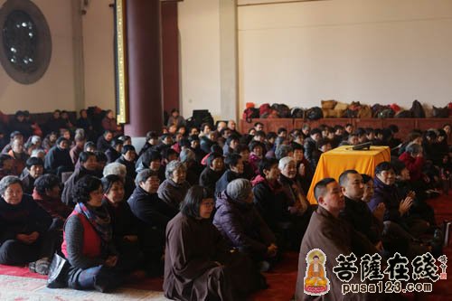 灵隐寺-杭州灵隐寺弟子拜年 光泉大和尚以八正道相勉