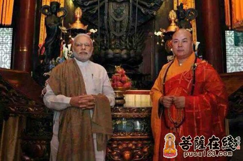 印度总理莫迪一行前往西安大兴善寺参观访问