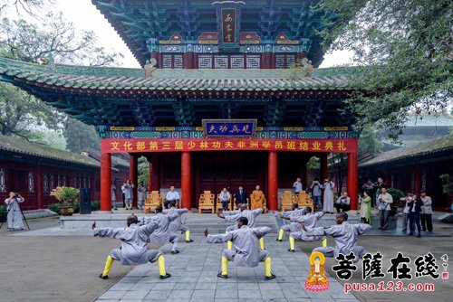 少林寺-“文化部第三届少林功夫非洲学员班”结业典礼在少林寺举行
