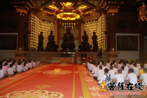 佛教-温州市文成灵德寺举行第二十七期一宿觉禅修营