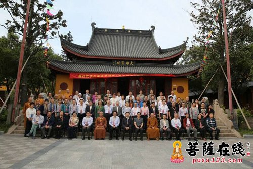 佛教-江苏海安广福禅寺举办扎染艺术壁画《海会胜境》画稿研讨会