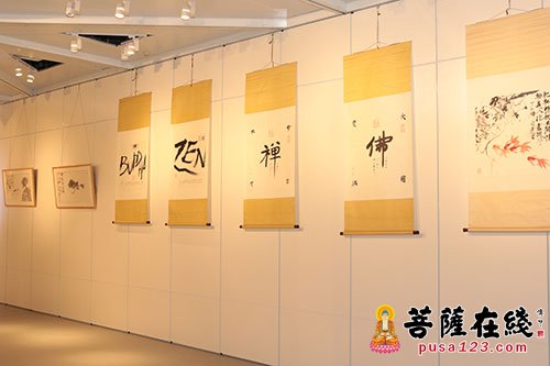 佛教-少林画僧延达法师河南许昌书画展开幕