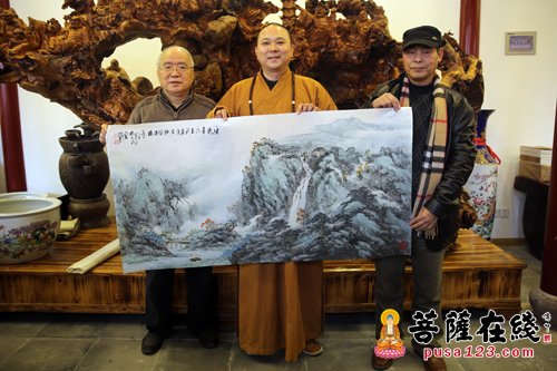 挥毫泼墨 上海南山古寺举行迎新书画笔会活动