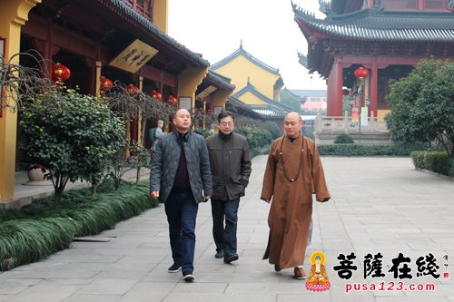 绍兴-浙江绍兴市民宗局副局长陈秋平一行视察绍兴安康寺