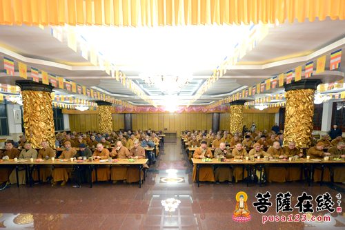 佛教-丙申除夕 道慈大和尚请僧众吃普茶迎新春