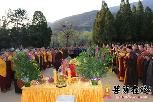 少林寺-少林寺方丈永信大和尚率少林寺两序大众塔林祭祖