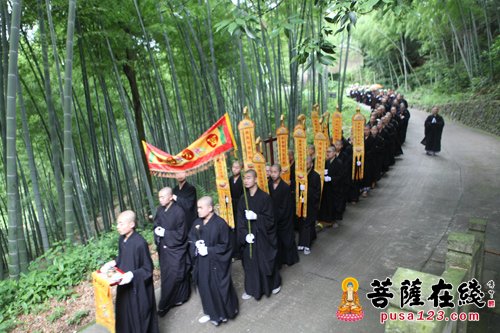 天童寺-妙音精舍清栋长老尼荼毗法会在宁波古天童寺举行