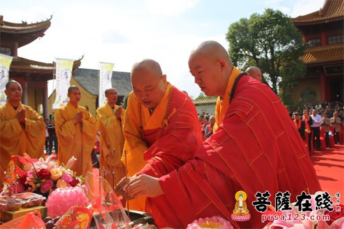 摄影-江苏南通江心寺举行首届九九重阳孝道文化节