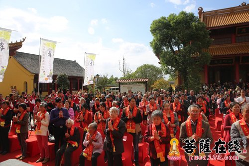 摄影-江苏南通江心寺举行首届九九重阳孝道文化节