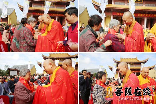 摄影-江苏南通江心寺举行首届九九重阳孝道文化节