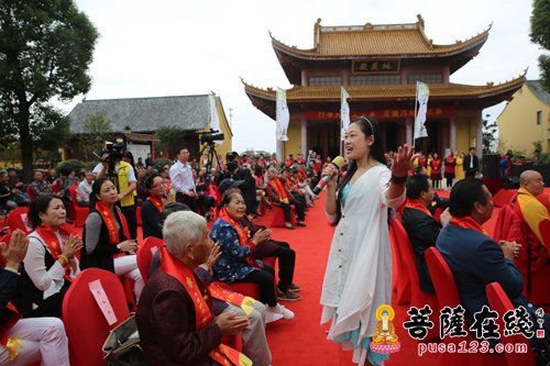 摄影-江苏南通江心寺举行首届九九重阳孝道文化节